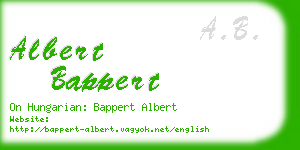 albert bappert business card